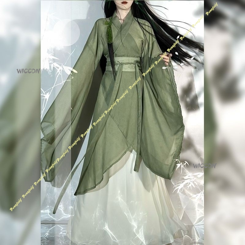 Anime Cosplay Girl With Black Hair - 중국어 Hanfu 대형 소매 크로스 칼라