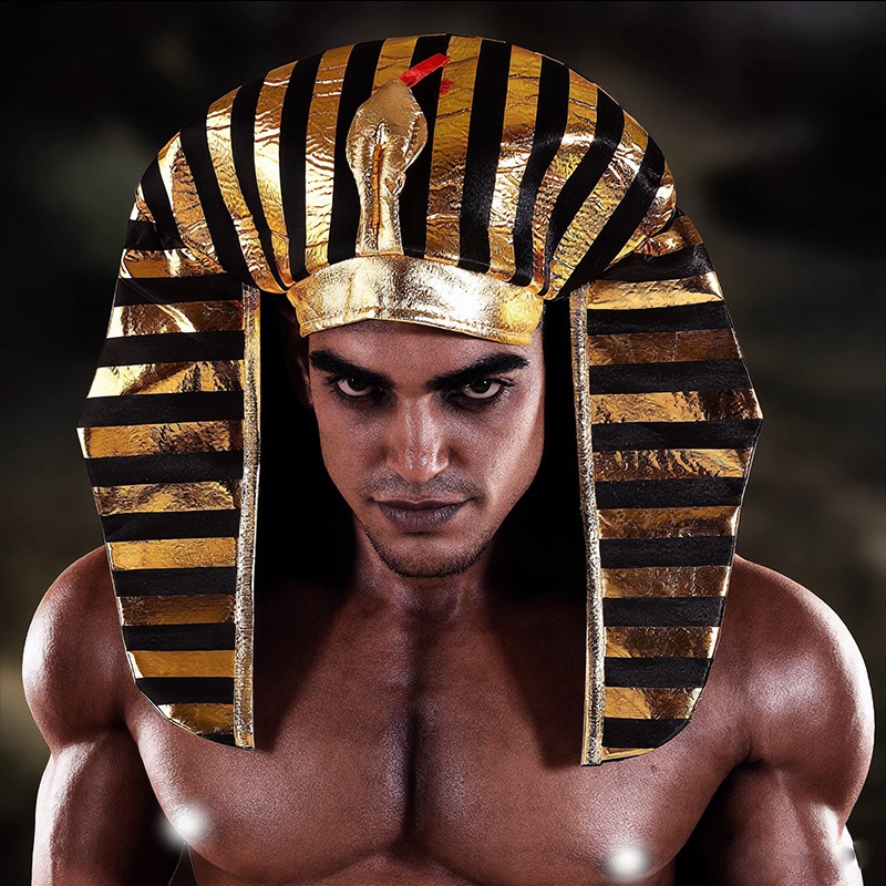 Egypt Cosplay Anime - 이집트 파라오 모자 금색 의상 헤드웨어