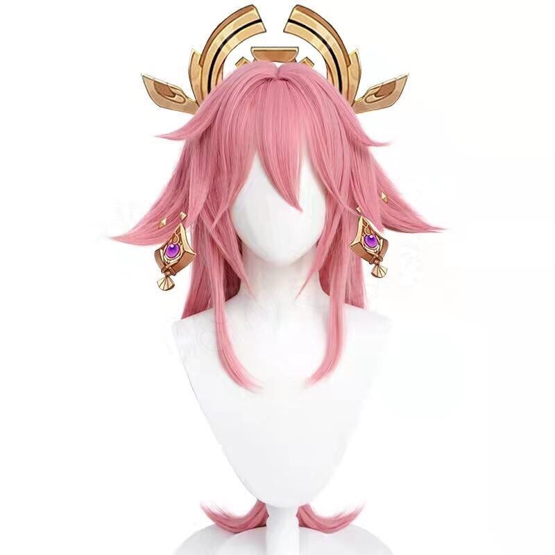 Cosplay Anime Yae Miko - Genshin Impact Yae Miko 코스프레 가발