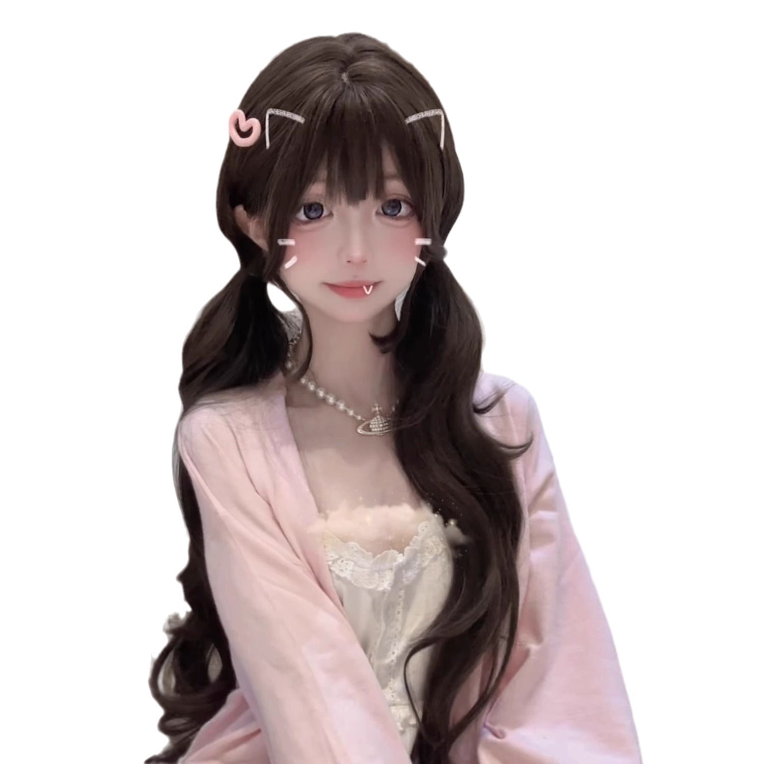 75cm 합성 긴 웨이브 로리타 코스프레 가발(여아용) - Anime Cosplay Girl Photo 리뷰 및 가격