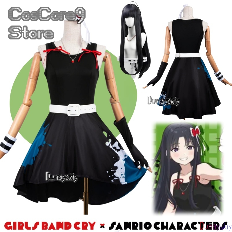 스바루 아와 코스프레 블랙 프린세스 드레스 애니메이션  - Anime Cosplay Girl With Black Hair 리뷰 및 가격