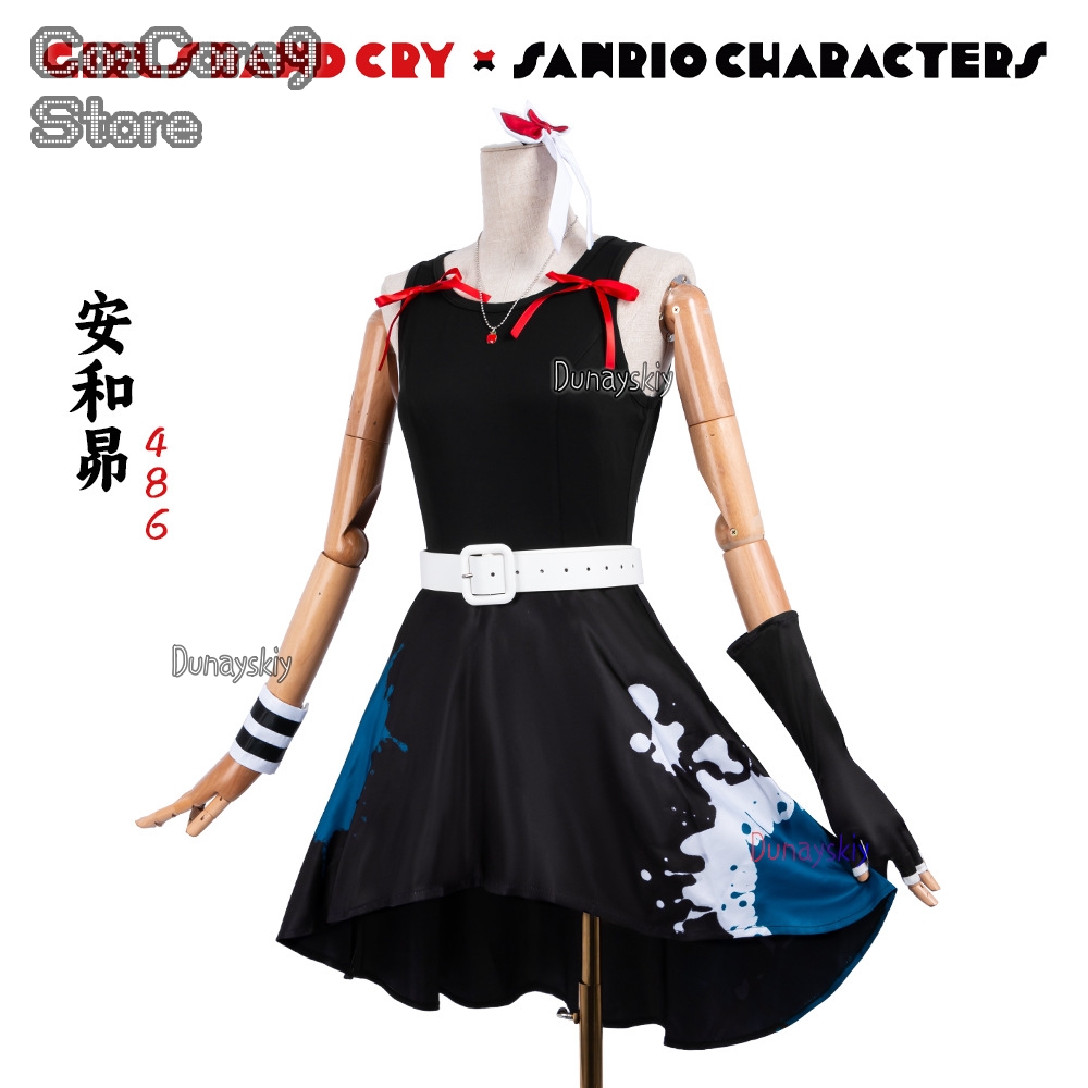 스바루 아와 코스프레 블랙 프린세스 드레스 애니메이션  - Anime Cosplay Girl With Black Hair 리뷰 및 가격