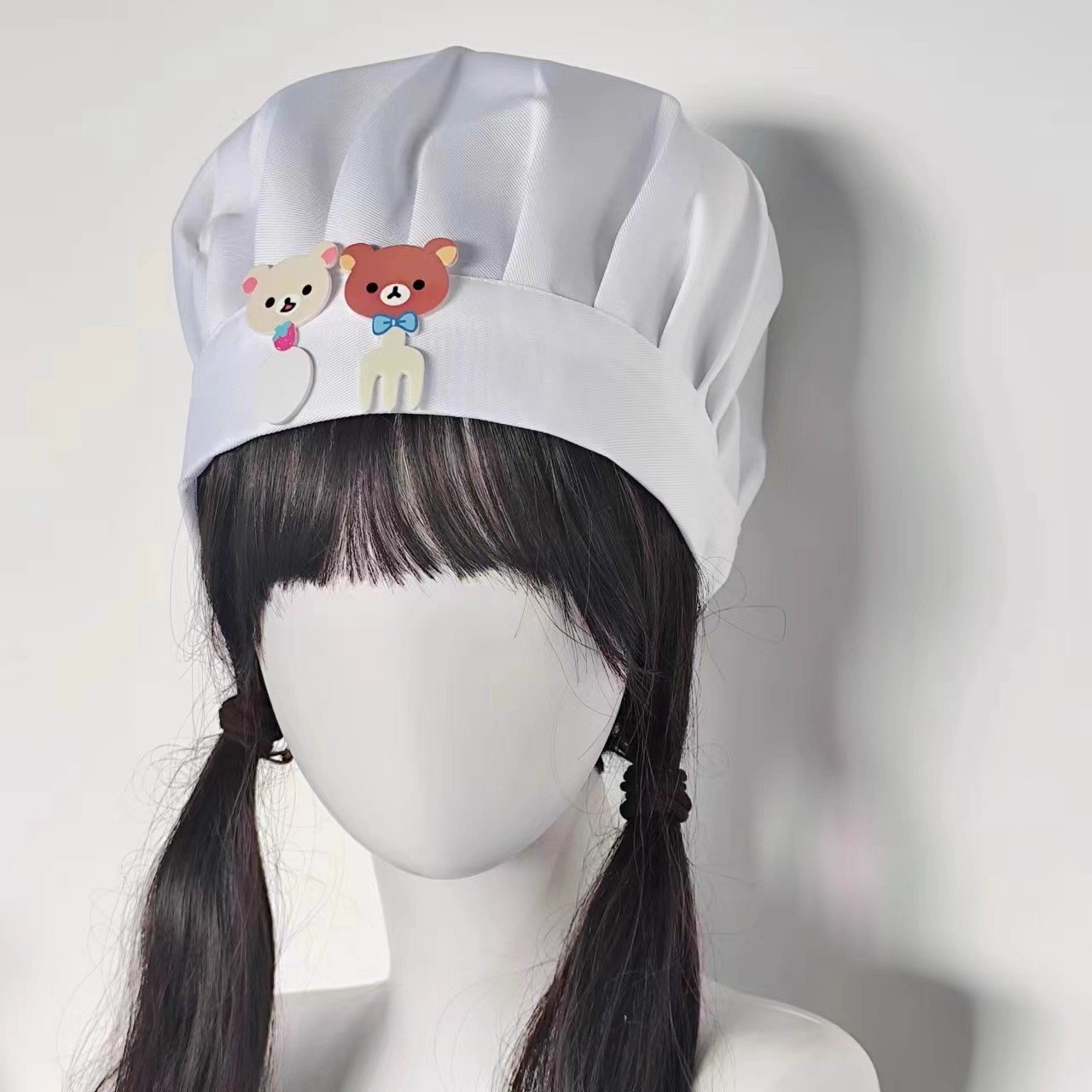 귀여운 작은 곰돌이 칼과 포크 요리사 모자 소프트 걸  - Anime Cosplay Girl Photo 리뷰 및 가격