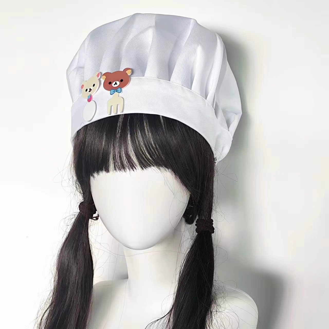 귀여운 작은 곰돌이 칼과 포크 요리사 모자 소프트 걸  - Anime Cosplay Girl Photo 리뷰 및 가격