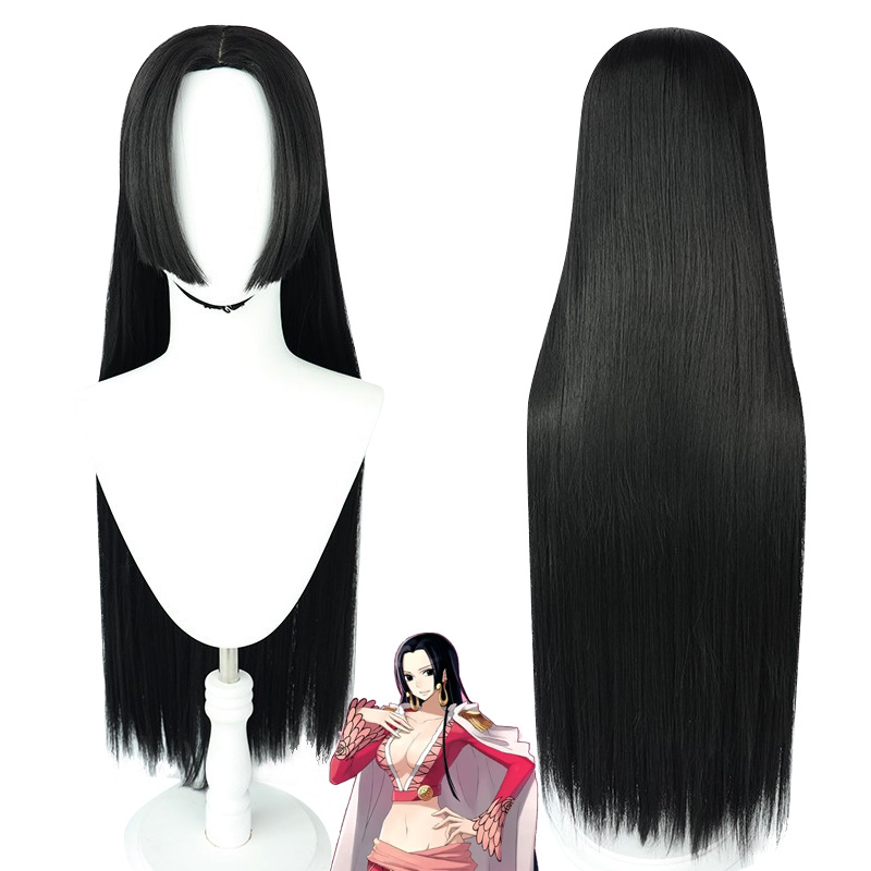 애니메이션 보아 핸콕 코스프레 가발 긴 스트레이트 블랙 - Anime Cosplay Girl With Black Hair 리뷰 및 가격