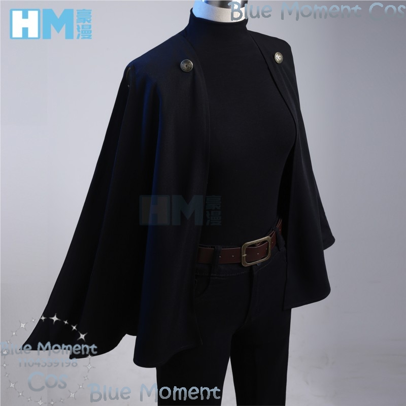 제닌 마키 애니메이션 카이산 코스프레 의상 올블랙 드레 - Anime Cosplay Girl With Black Hair 리뷰 및 가격