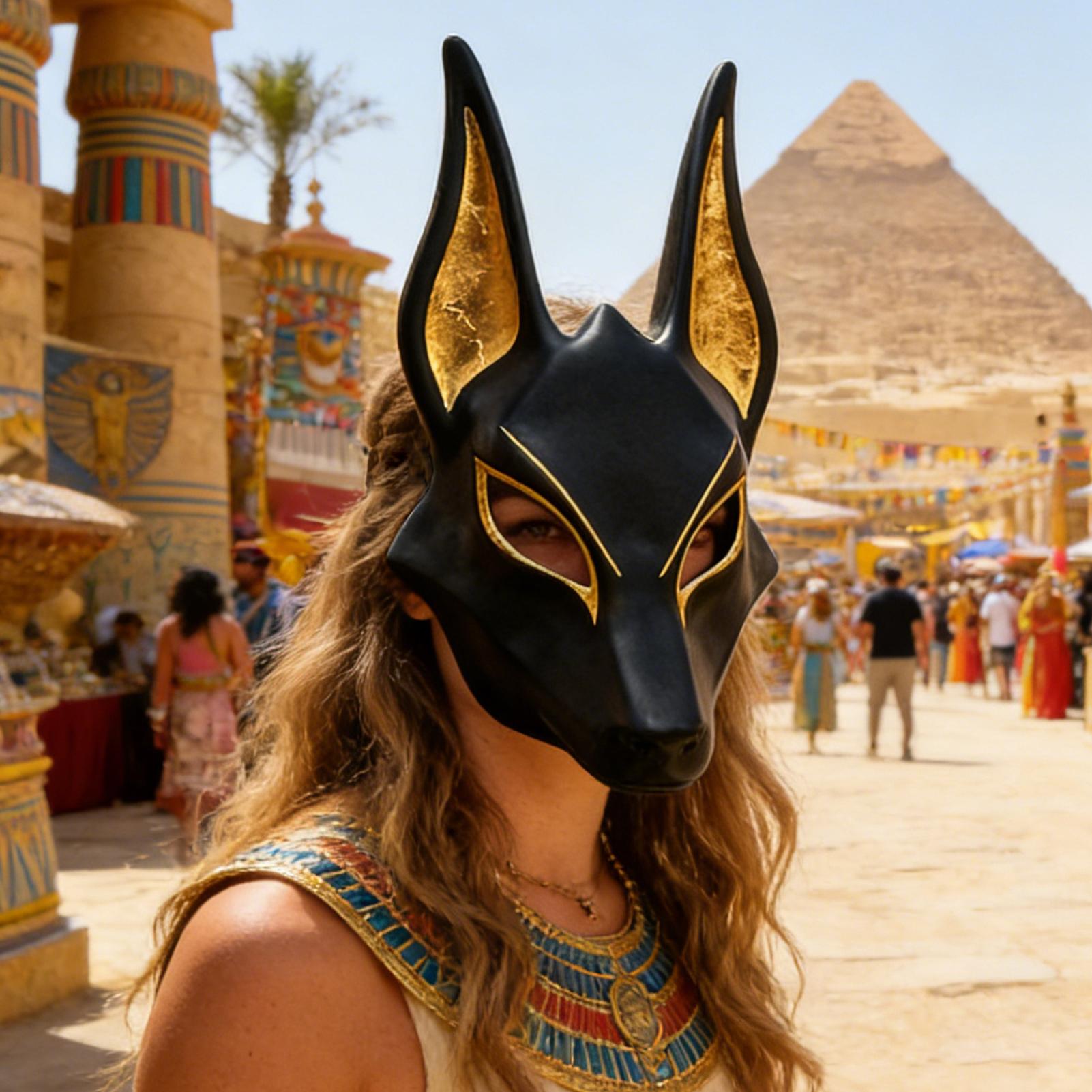 이집트 잭칼 마스크 코스프레 마스크 핸드페인팅 인조 금 - Egypt Cosplay Anime 리뷰 및 가격