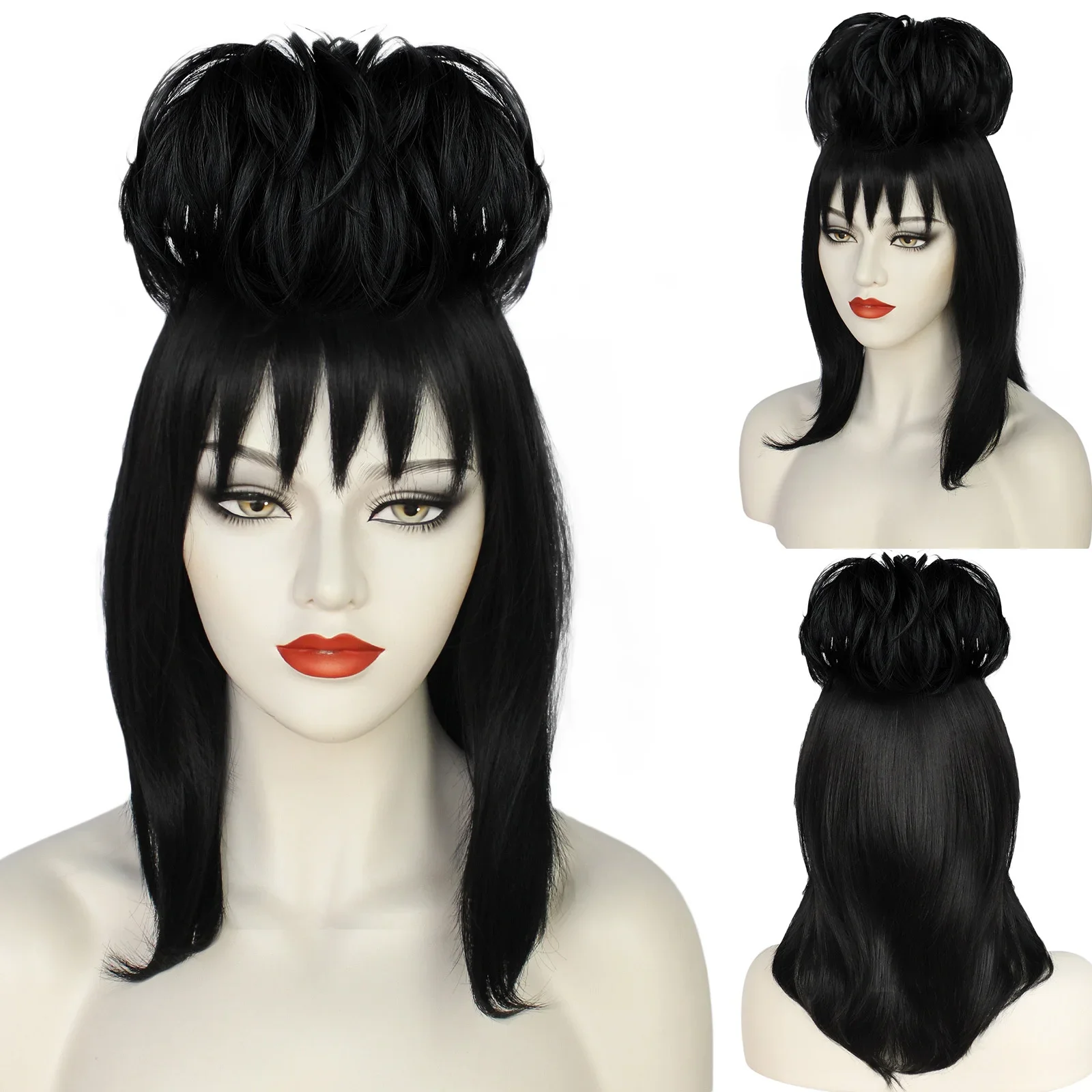 Lydia Deetz 코스프레 가발 신부 가운 코스튬  - Anime Cosplay Girl With Black Hair 리뷰 및 가격
