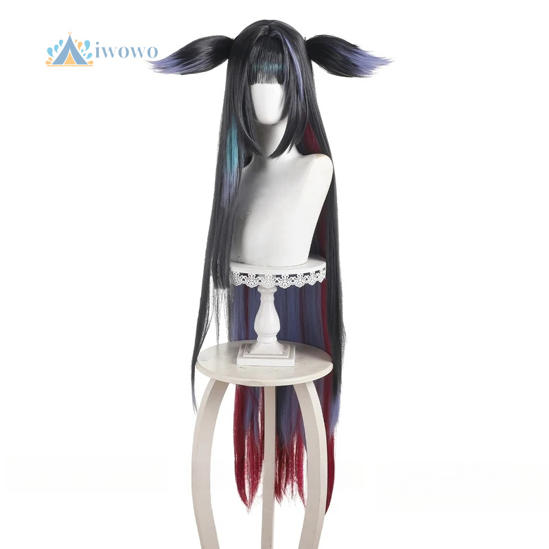 아크나이츠 미오 코스프레 가발 블랙 퍼플 블루 롱 스트 - Anime Cosplay Girl With Black Hair 리뷰 및 가격
