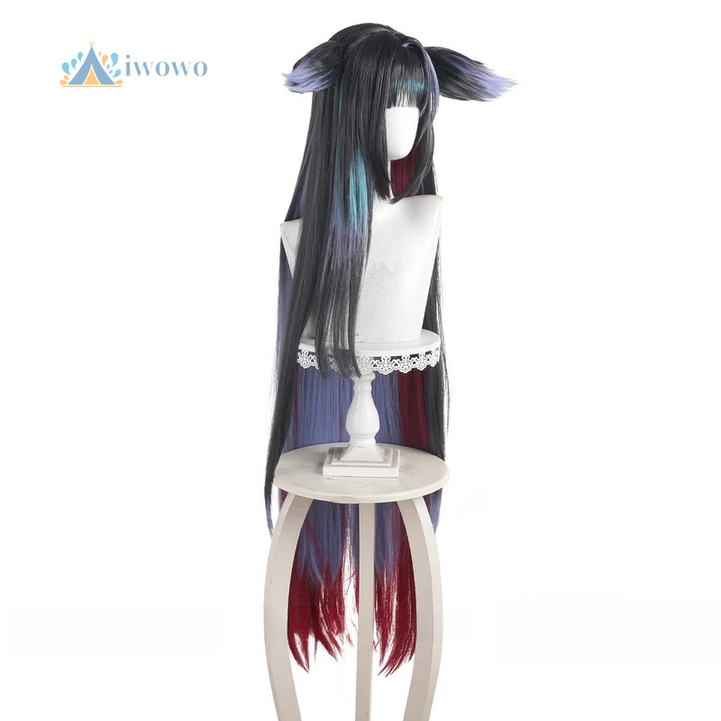 아크나이츠 미오 코스프레 가발 블랙 퍼플 블루 롱 스트 - Anime Cosplay Girl With Black Hair 리뷰 및 가격