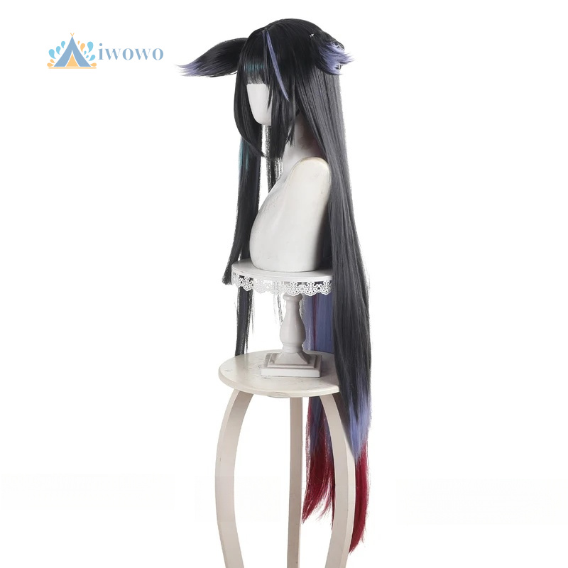 아크나이츠 미오 코스프레 가발 블랙 퍼플 블루 롱 스트 - Anime Cosplay Girl With Black Hair 리뷰 및 가격