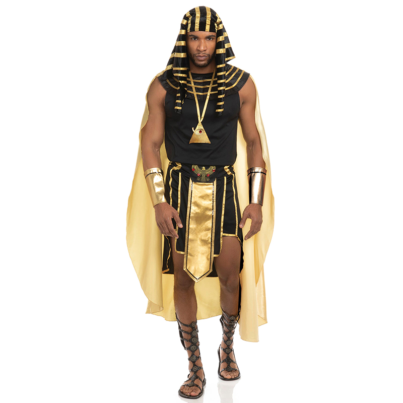 남자 이집트 의상 세트 7 Pcs 골든 트림 탱크 탑  - Egypt Cosplay Anime 리뷰 및 가격